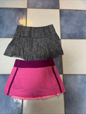 lululemon athletica Two-Pack Skorts in Black and Pink